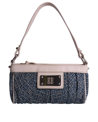 Denim Monogram Shoulder Bag, front view